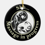 Scrolling Yin Yang Massage Do Not Disturb Christmas Tree Ornaments