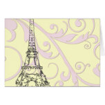 Scrolls and Eiffel Tower Greeting Cards