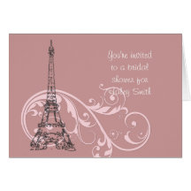 Scrolls and Eiffel Tower Greeting Cards