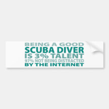 Scuba Diver 3% Talent Bumper Stickers