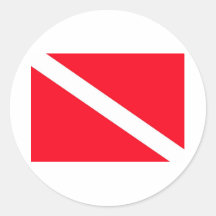 SCUBA Flag - Customisable Round Stickers