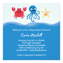 Sea Creatures Baby Shower Invitation