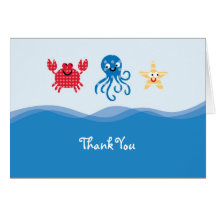 Sea Creatures Thank You Card