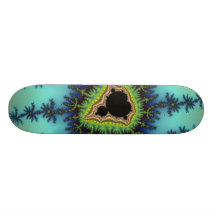 Sea Green Fractal Skate Board Deck
