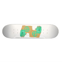 Sea Green Peace Custom Skate Board
