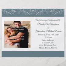 Sea Salt Tropical Vines Wedding Programs Flyer Design