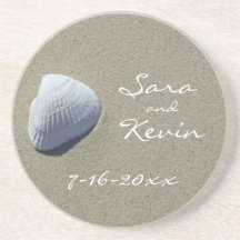 Sea Shell Beach Customisable Coasters