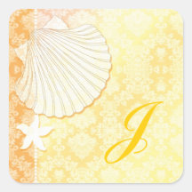 Sea Shell, Starfish Beach Wedding Favour Stickers