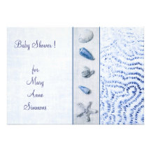 sea-shells baby shower announcement