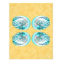 Sea Shells Design, Turquoise and Yellow. Custom Invites