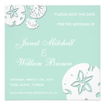 Sea Shells - save the date cards Custom Invitations