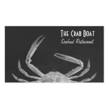 Seafood Crab Business Card in Gray