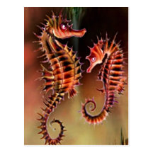 Seahorse art design Postcard
