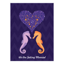 Seahorse Love - We Are Getting Married, Invitation