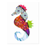 Seahorse Patchwork Pet PostCard