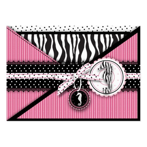 Seahorse Sensation Pink Thank You Notecard Business Cards