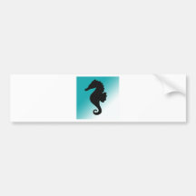 Seahorse Silhoutte Fresh and Natural Bumper Stickers
