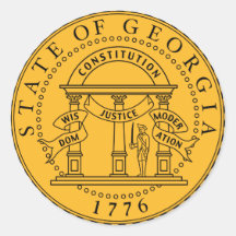 Seal of Georgia Round Stickers