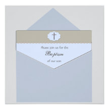 Sealed with a Blessing Blue - Religious Invitation