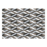 Seamless Diamond Shaped Chrome Plated Metal Custom Invitation