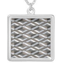 Seamless Diamond Shaped Chrome Plated Metal Personalised Necklace