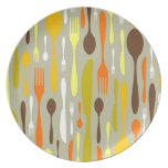 Seamless restaurant cutlery pattern party plate