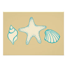 Seashell  Beach Invitations