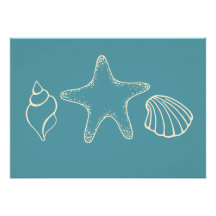 Seashell  Beach Invitations