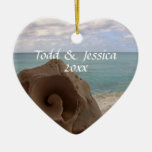 Seashell Beach Theme Wedding 1st Christmas Ornament