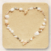 Seashell Heart Drink Coasters