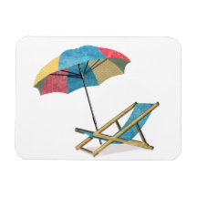 Seaside Beach Chairs & Umbrella Flexible Magnet