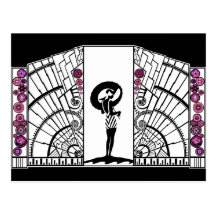 Seaside Deco in White and Pink Postcard
