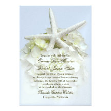 Seaside Garden White Floral Wedding Invitation