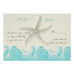 Seaside in Sand and Aqua Response Card Personalized Announcement