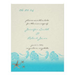 Seaside in Sand and Aqua Save the Date Personalized Announcements