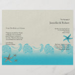 Seaside in Sand and Aqua Wedding Program Flyer