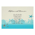 Seaside in Sand and Aqua Wedding Rehearsal Custom Announcement