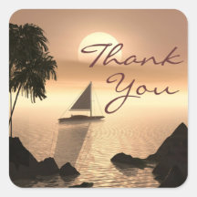 Seaside Thank You Sticker/Seal