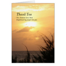 Seaside Tranquil Sunset Thank-You for Sympathy Greeting Card