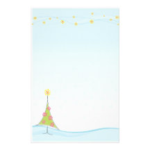 SEASONAL NOTEPAPER :: whimsical christmastree 1 Stationery