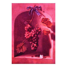 SEASON'S FRUITS -PROSPERITY pink fuchsia red brown Invitation