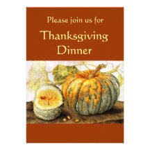 SEASONS FRUITS / PUMPKINS Thanksgiving Dinner Personalized Invitation