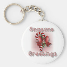 "Seasons Greetings" Christmas Keychain