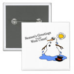 Seasons Greetings From The West Coast Snowman Pins