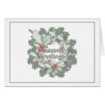 Season's Greetings (holly wreath) Greeting Cards