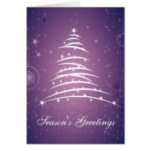 Season's Greetings Line Christmas Tree 2 Greeting Card