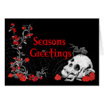 Seasons Greetings Spider, Skull and Roses card