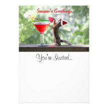 Season's Greetings Squirrel Invites