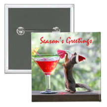 Season's Greetings Squirrel Pins