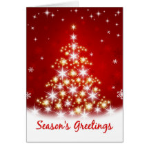Season's Greetings -  Star Tree Christmas Card